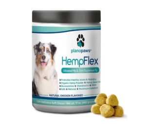 Plano Paws HempFlex Glucosamine Chondroitin Chews for Dogs